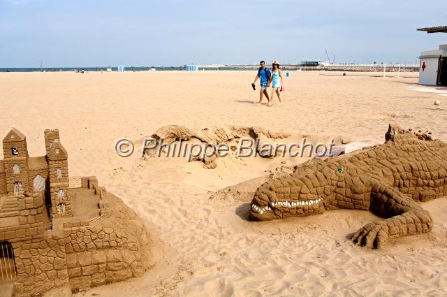 espagne valence 22.JPG - Sculptures de sable sur la Plage de La Malvarrosa, Valence, Espagne